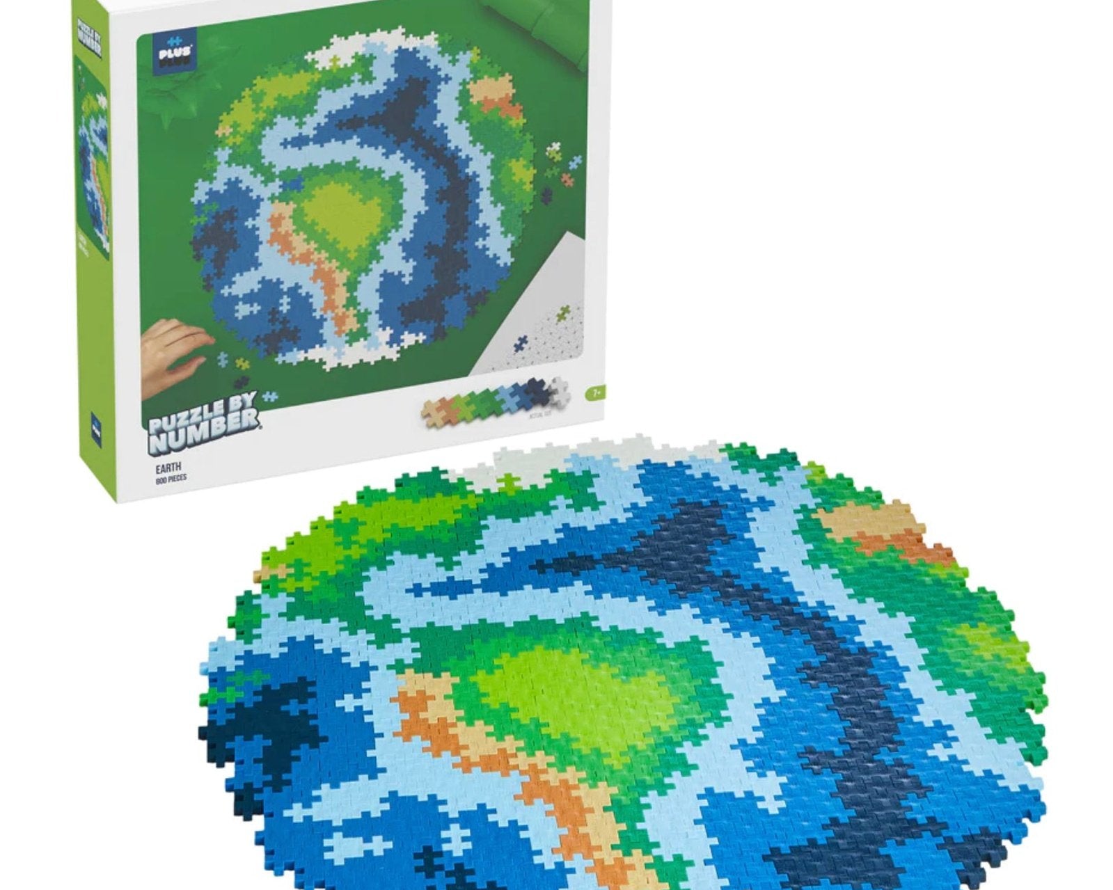 Plus Plus Puzzle by Number - 800pc Earth - hip-kid