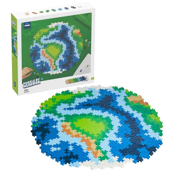 Plus Plus Puzzle by Number - 800pc Earth - hip-kid