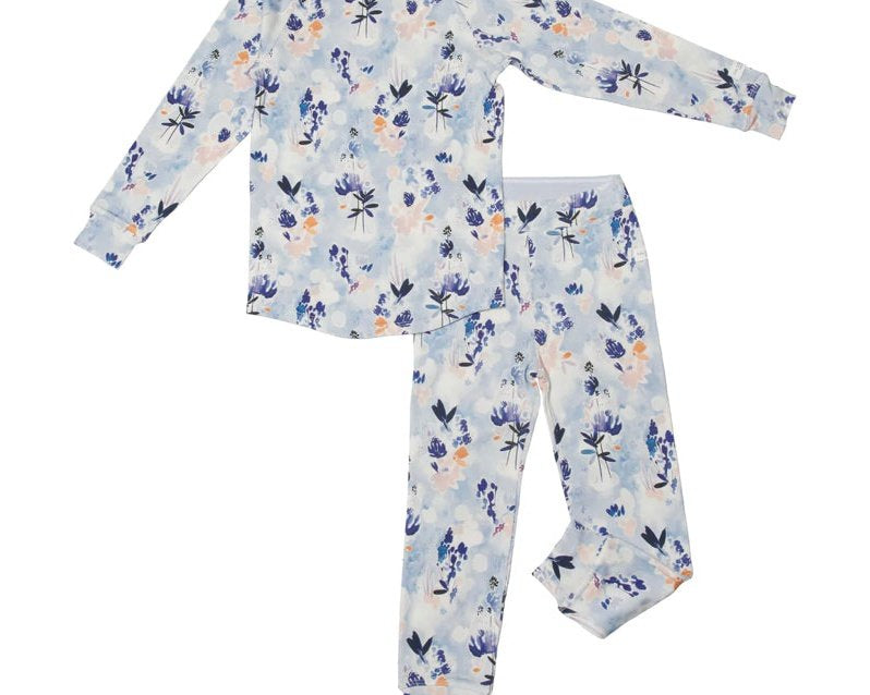 LouLou Lollipop 2-pc Pajama Set in TENCEL - Ink Floral - hip-kid