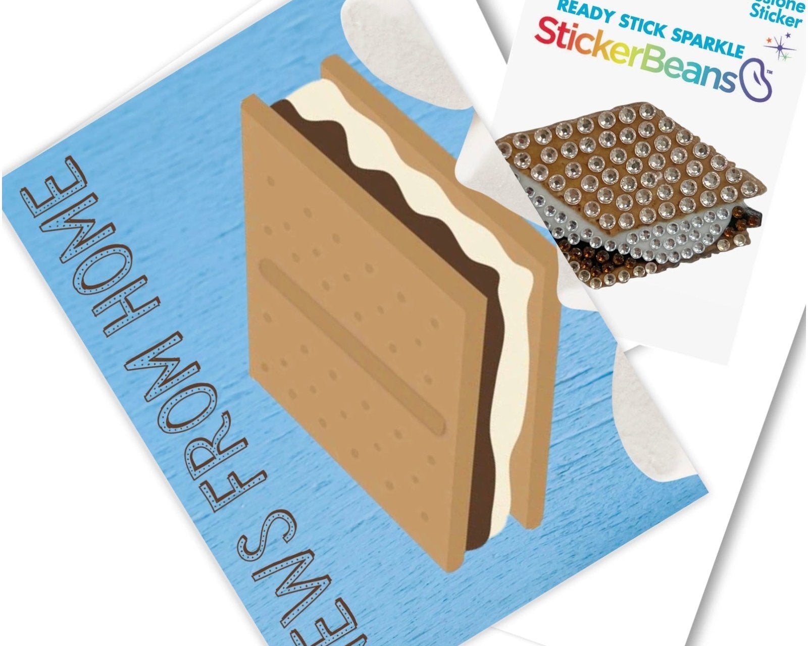 StickerBeans -S’more News From Home Greeting Card with Sticker - hip-kid