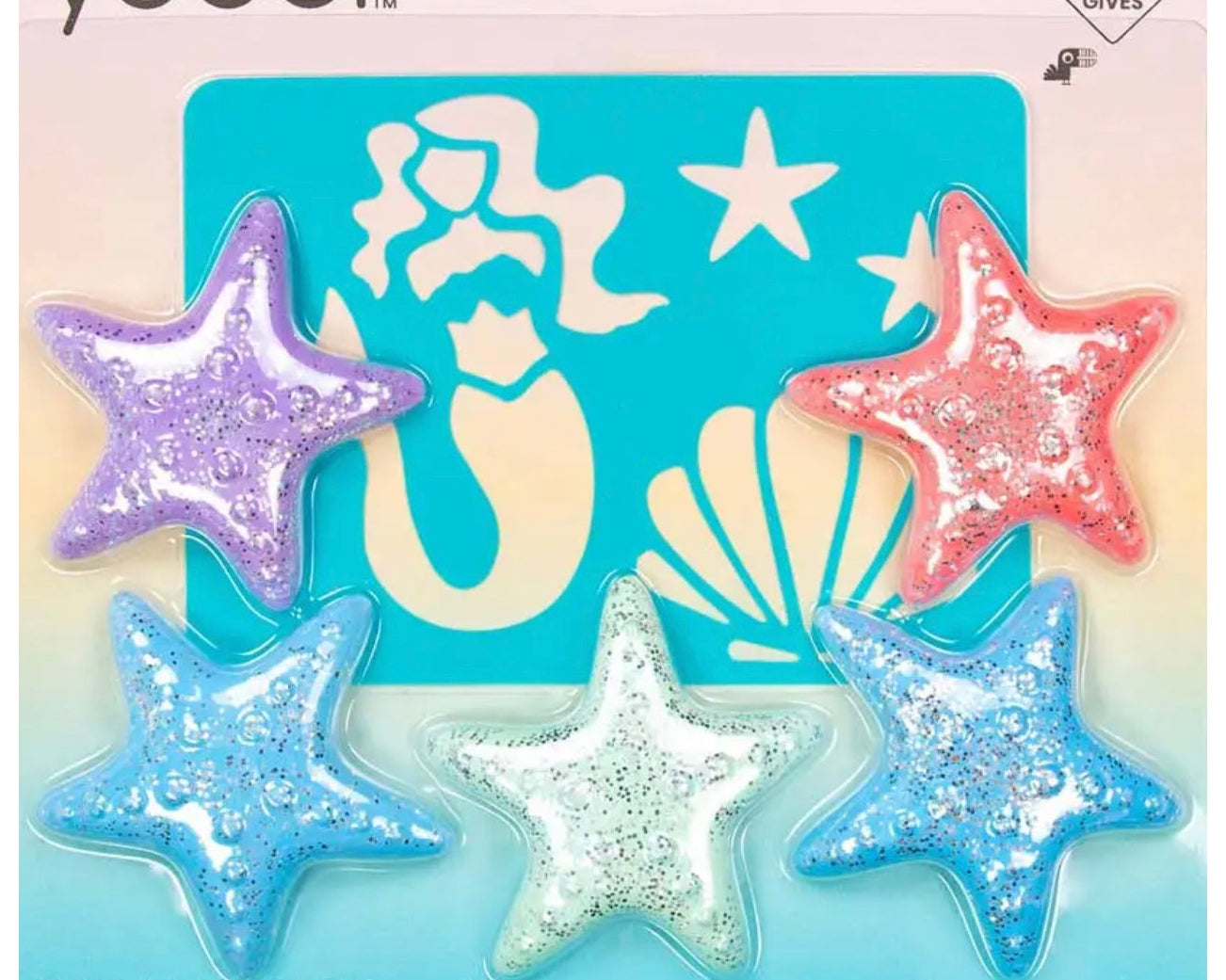 Yoobi Chalk Set with Stencil - Mermaid - hip-kid