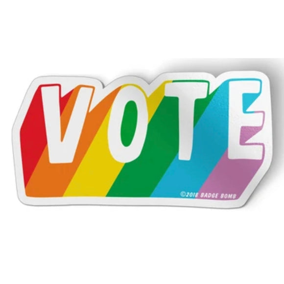 Badge Bomb Sticker - Rainbow Vote - hip-kid