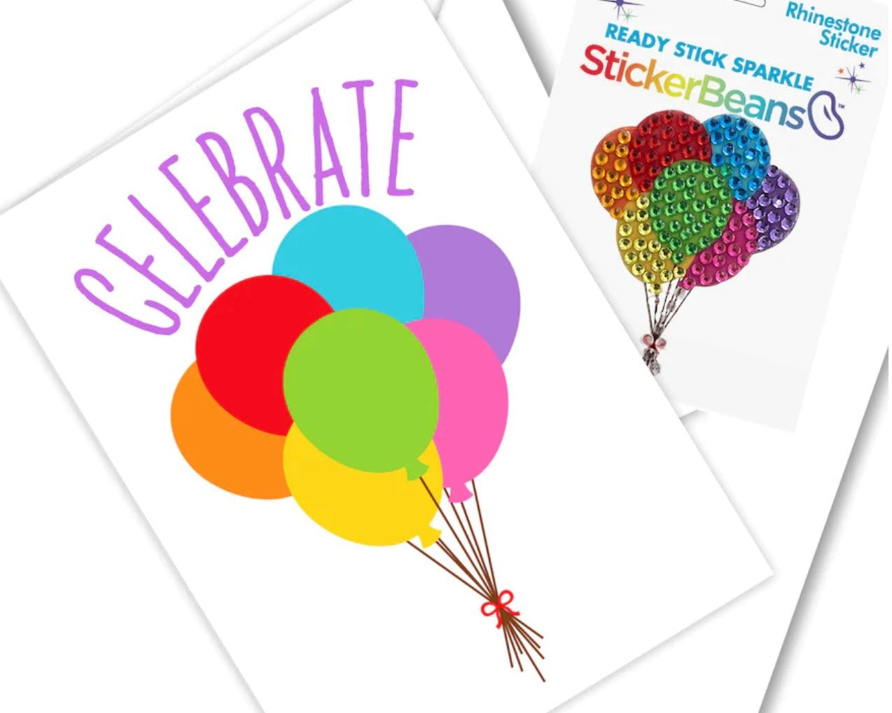 Sticker Beans - Celebrate Greeting Card with Sticker - hip-kid