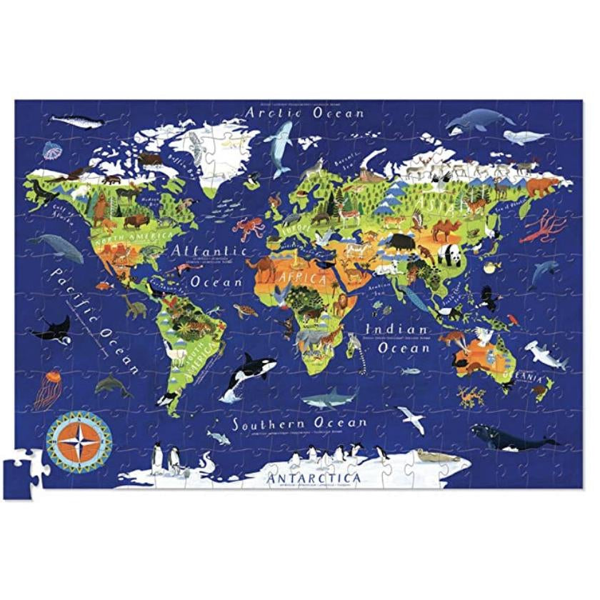 Crocodile Creek World Animals 200 Piece Puzzle & Poster - hip-kid