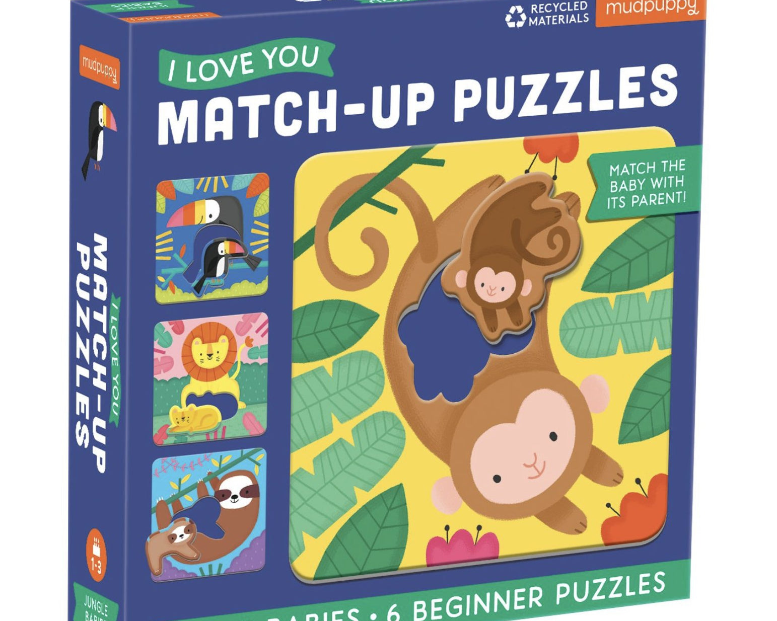 I Love You Match Up Puzzles - Jungle Babies - hip-kid