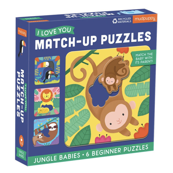 I Love You Match Up Puzzles - Jungle Babies - hip-kid