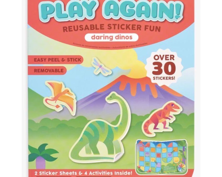 OOLY Play Again Reusable Sticker Fun Daring Dinos - hip-kid
