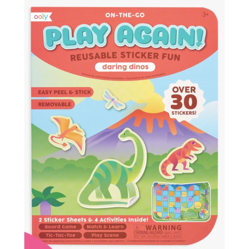 OOLY Play Again Reusable Sticker Fun Daring Dinos - hip-kid