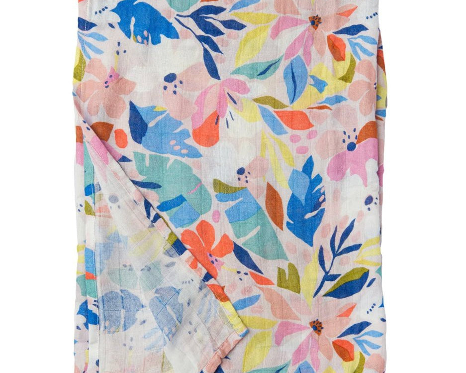 LouLou Lollipop Muslin Swaddle - Hawaiian Floral - hip-kid