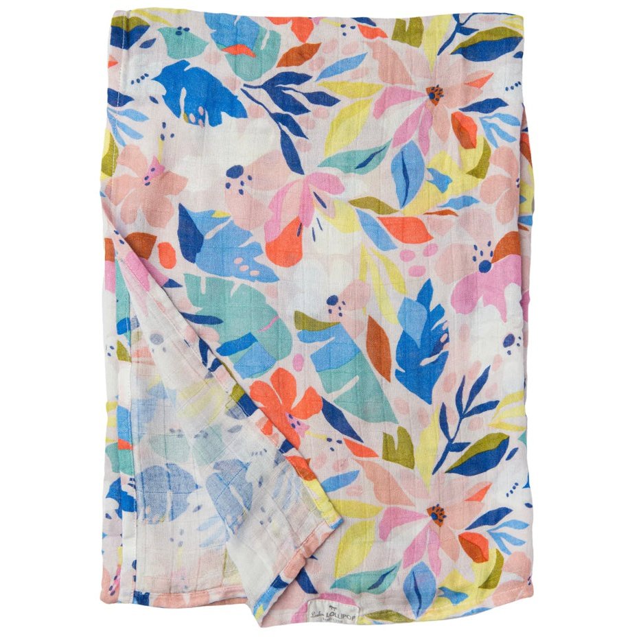 LouLou Lollipop Muslin Swaddle - Hawaiian Floral - hip-kid