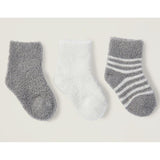 Barefoot Dreams Cozy Chic Lite Infant Sock Set 3 Pack (Pewter Pearl) - hip-kid