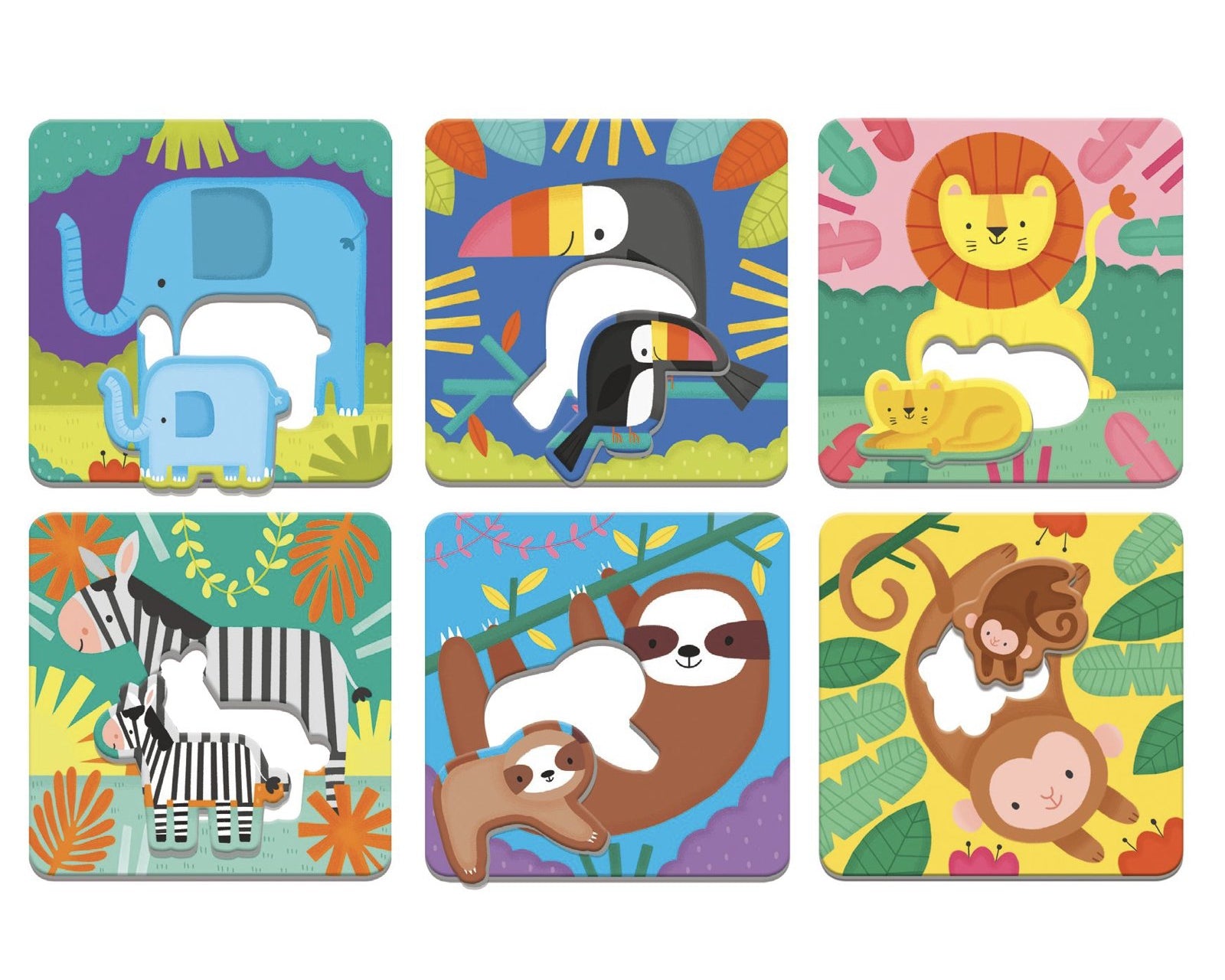 I Love You Match Up Puzzles - Jungle Babies - hip-kid