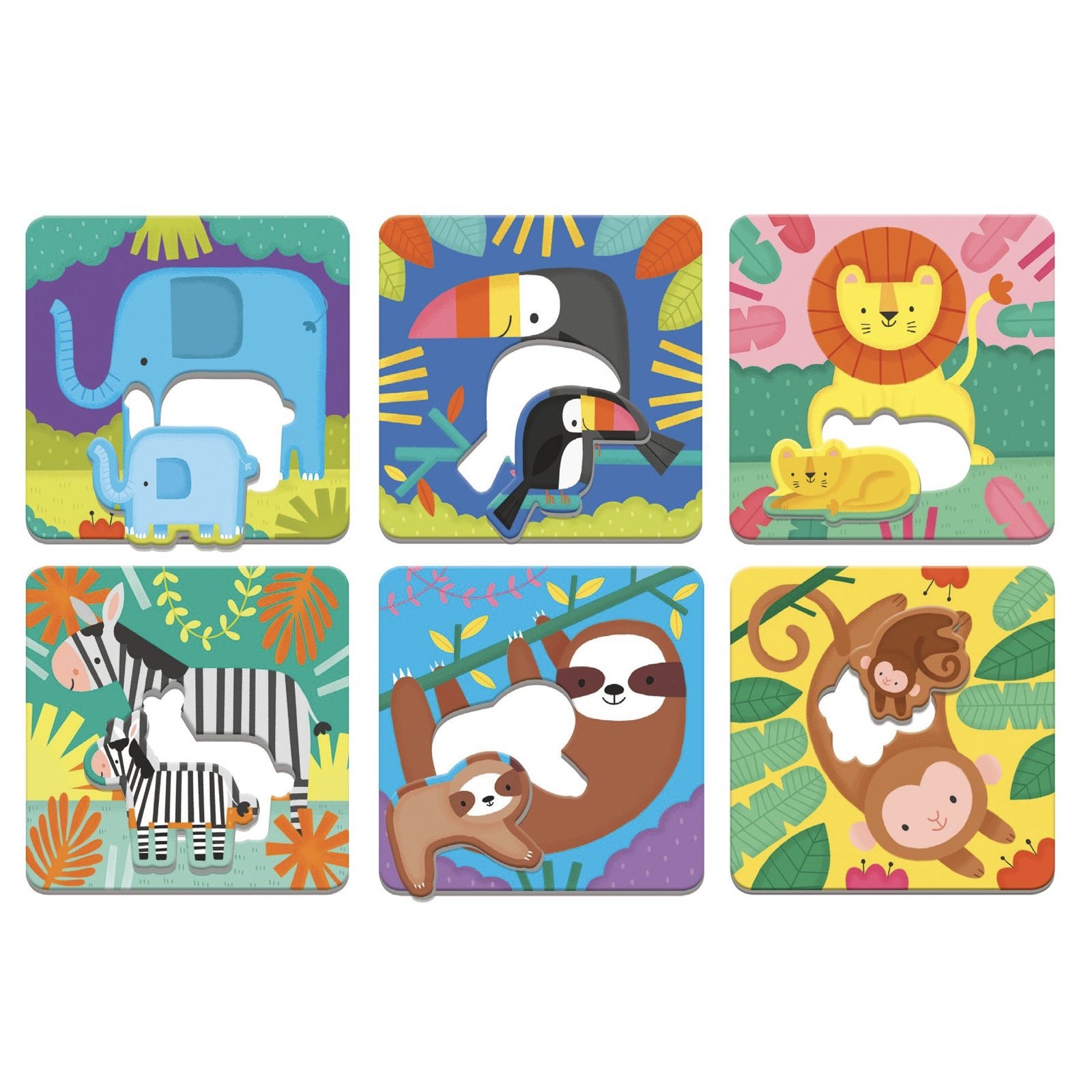 I Love You Match Up Puzzles - Jungle Babies - hip-kid