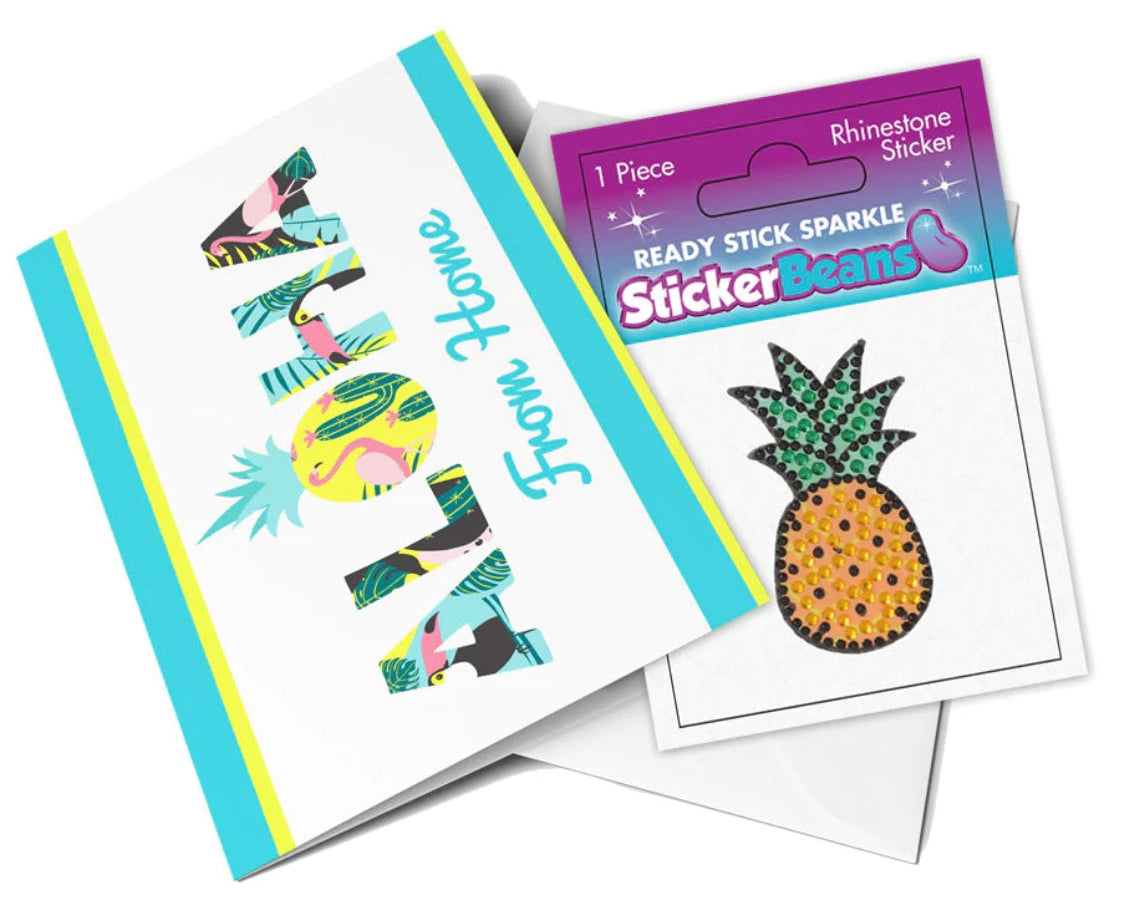 Sticker Beans - Aloha from Home Greeting Card w/ Sticker - hip-kid