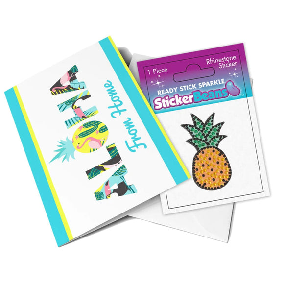 Sticker Beans - Aloha from Home Greeting Card w/ Sticker - hip-kid