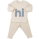Oh Baby - Fog “hi” L/S 2PC Set - Sand - hip-kid