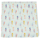 LouLou Lollipop Muslin Swaddle - Painterly Seahorse - hip-kid