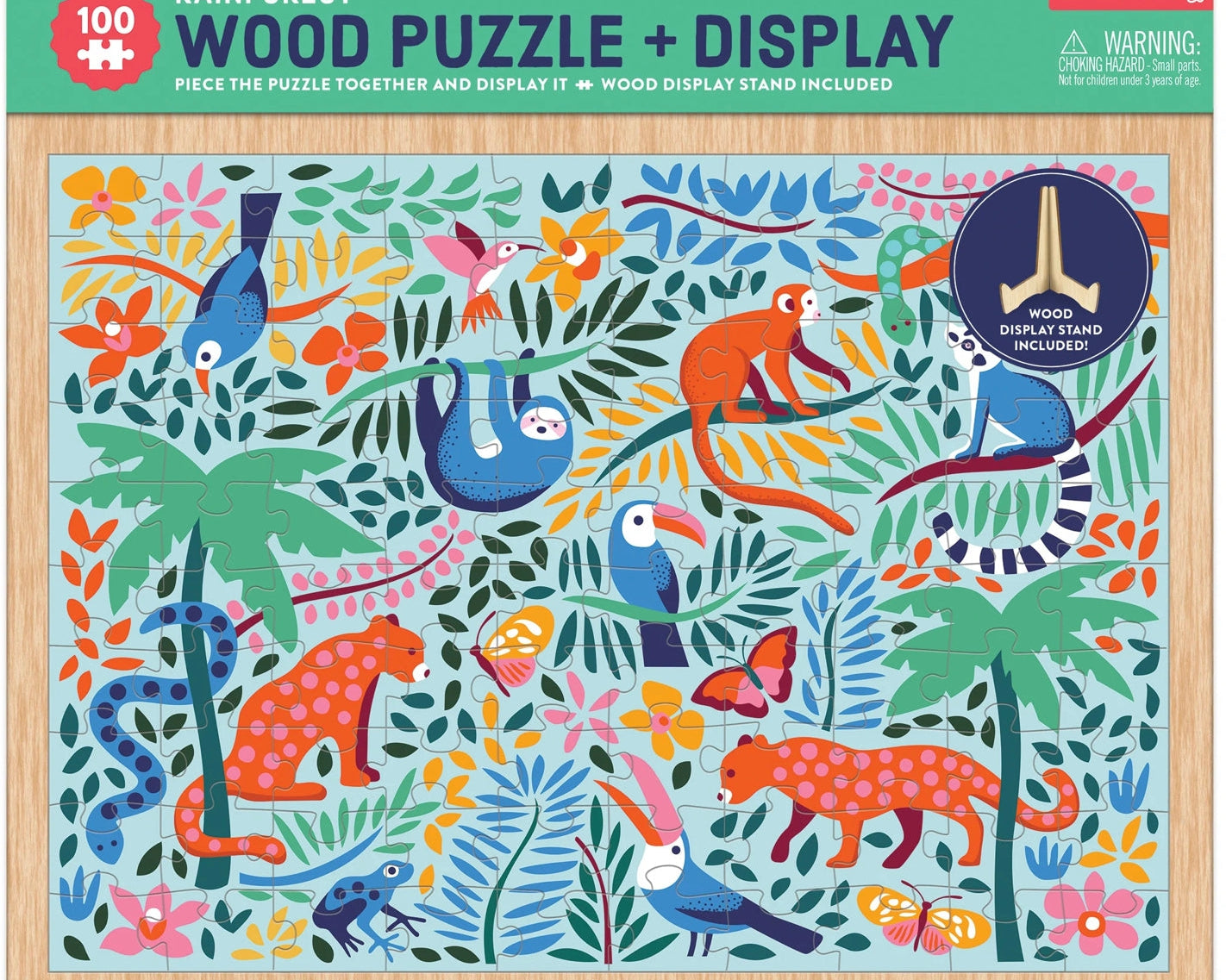 Mudpuppy 100 pc Wood Puzzle & Display - Rainforest - hip-kid