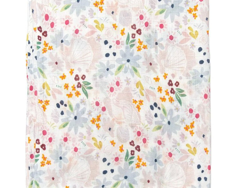 LouLou Lollipop Muslin Swaddle - Shell Floral - hip-kid