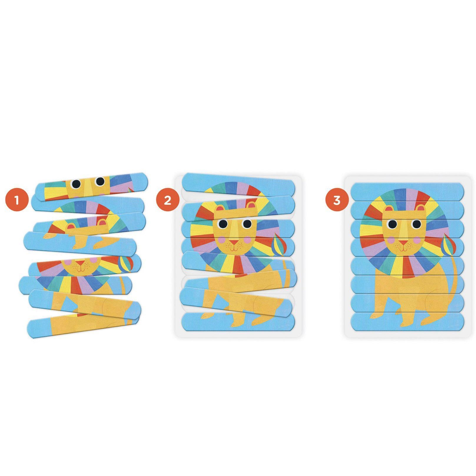 Mudpuppy Dancing Animals of the World Puzzle Sticks - hip-kid