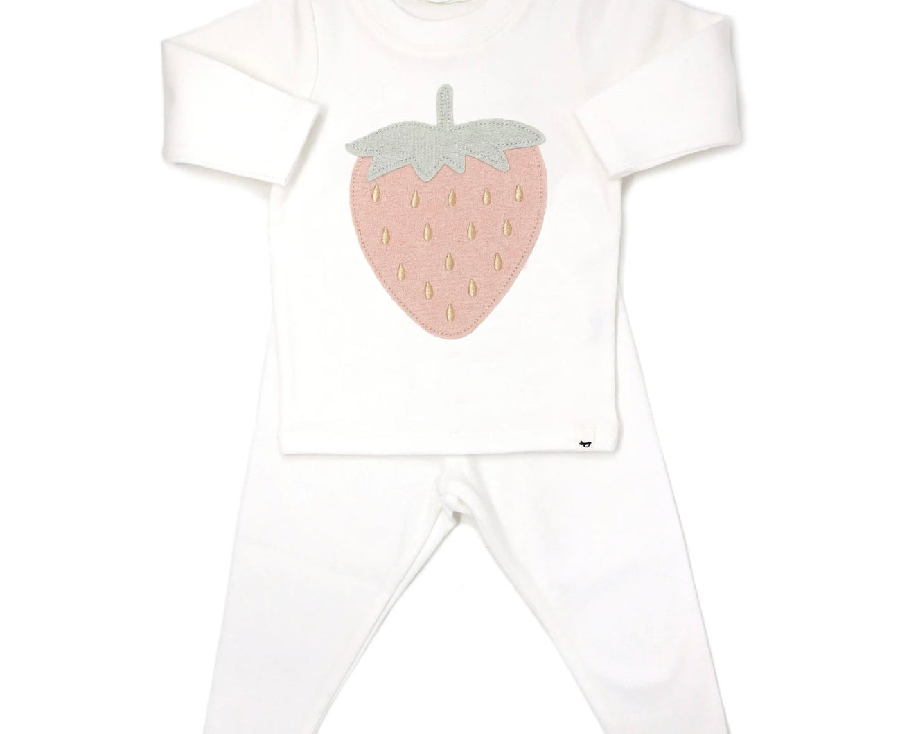 Oh Baby Terry Strawberry L/S 2PC Set - Cream - hip-kid
