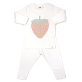 Oh Baby Terry Strawberry L/S 2PC Set - Cream - hip-kid
