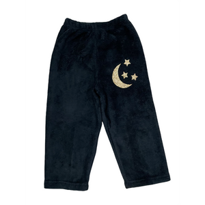 Made With Love and Kisses Black Moon W/ Stars Fuzzy Pants - hip-kid