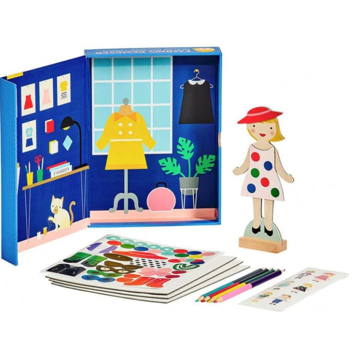 Petit Collage Fashion Designer Design & Draw Magnetic Dress Up - hip-kid