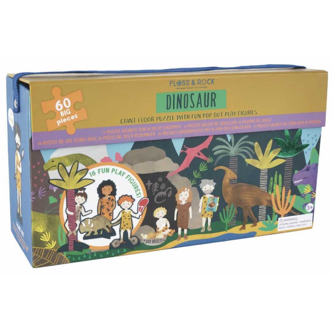 Floss & Rock Dino 60 pc Puzzle w/ Figures - hip-kid