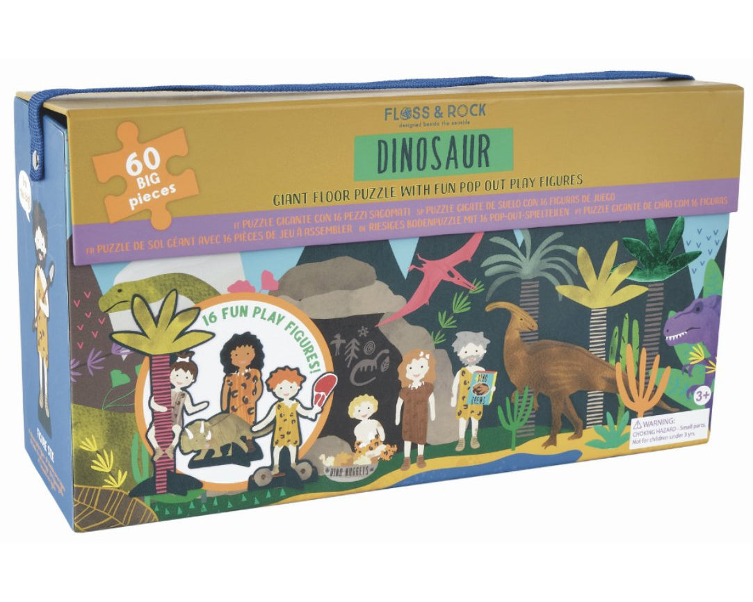 Floss & Rock Dino 60 pc Puzzle w/ Figures - hip-kid