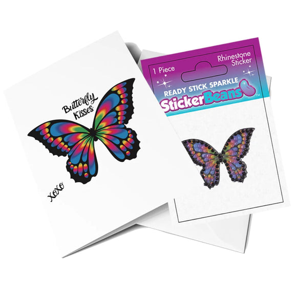 Sticker Beans - Butterfly Kisses Greeting Card w/ Sticker - hip-kid