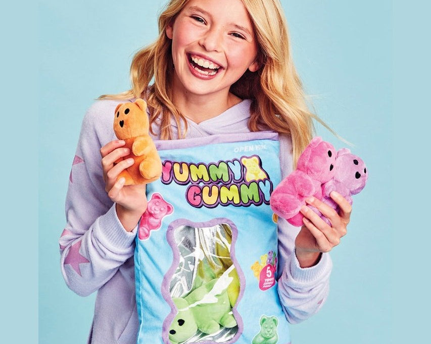 Iscream Yummy Gummies Packaging Fleece Plush - hip-kid