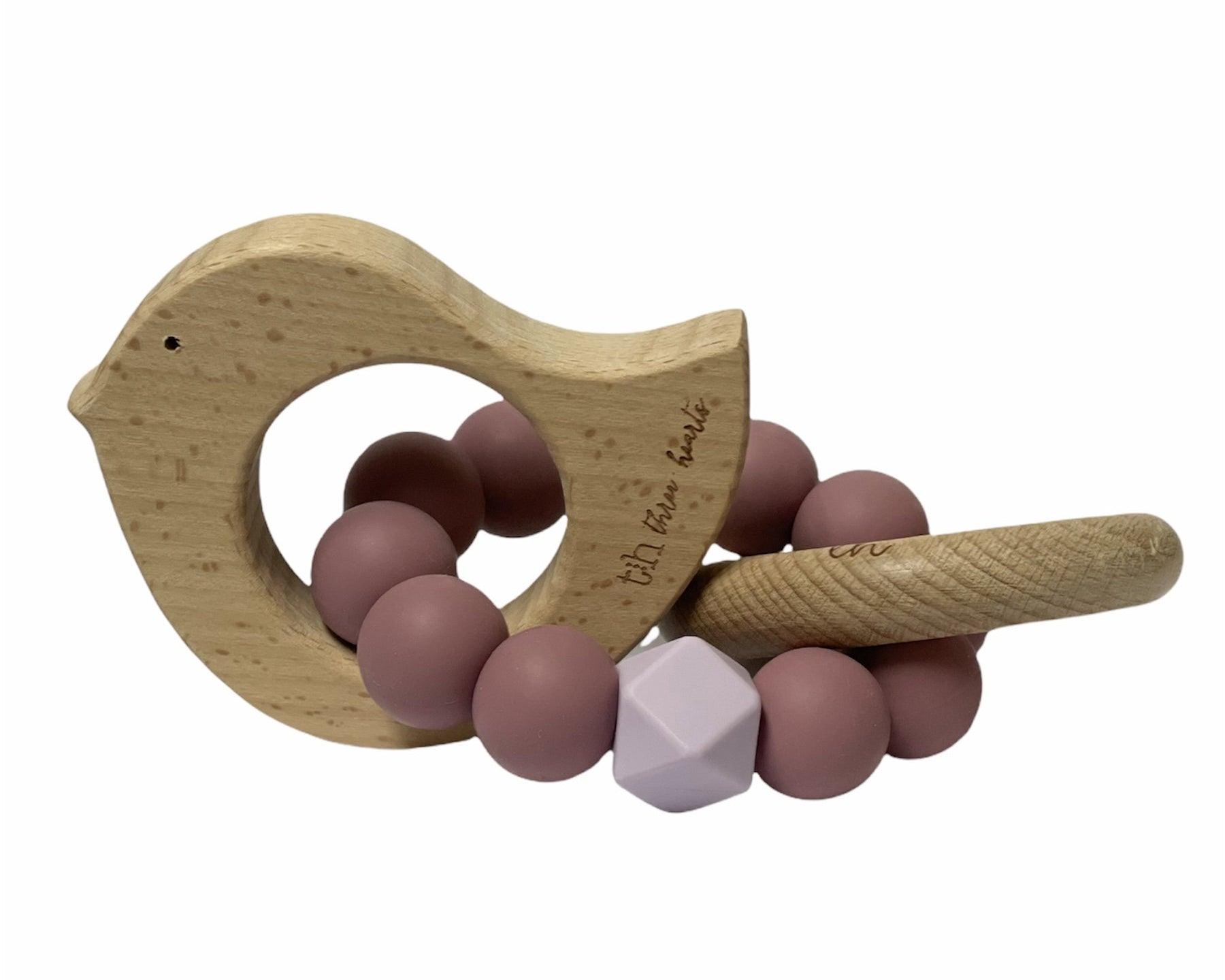 Three Hearts Dove Rattle - Lavender - hip-kid