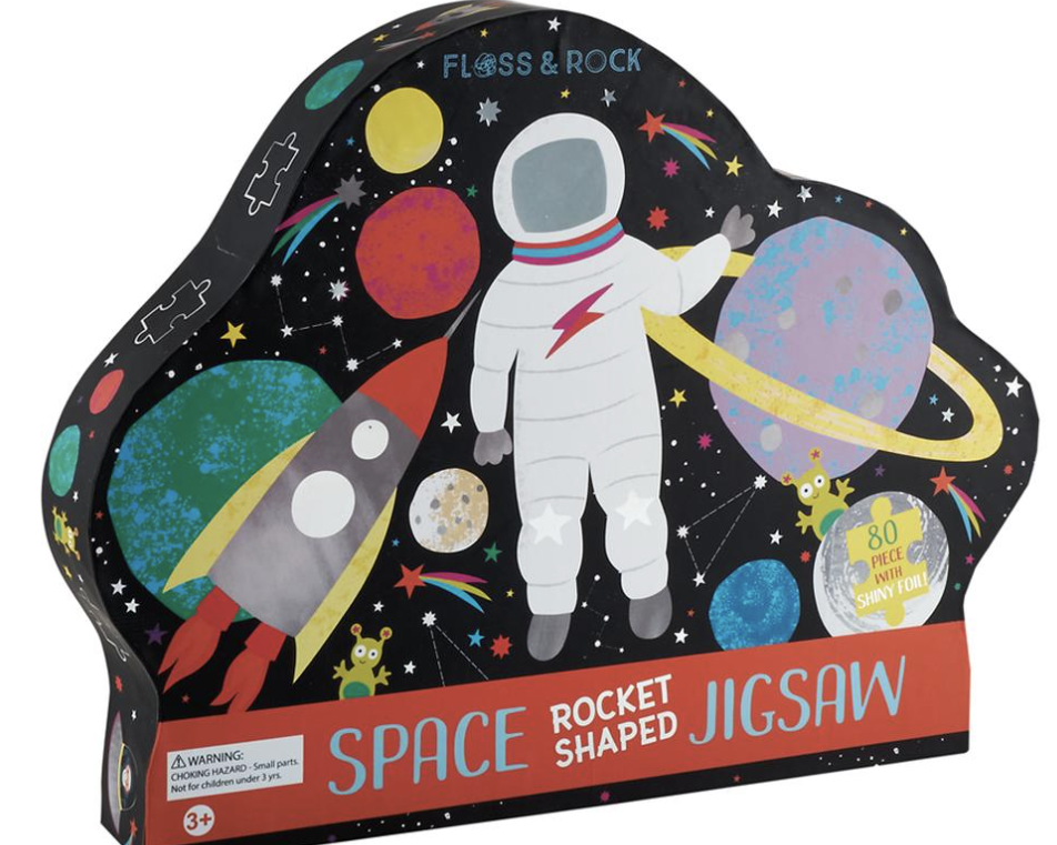Floss & Rock 80 pc Space Shaped Box Jigsaw Puzzle - hip-kid