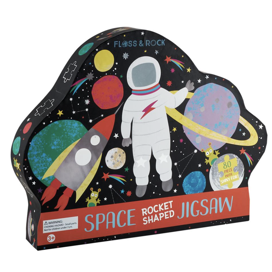 Floss & Rock 80 pc Space Shaped Box Jigsaw Puzzle - hip-kid