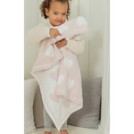 Barefoot Dreams Cozy Chic Dream Receiving Blanket (Pink/White Hearts) - hip-kid