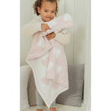 Barefoot Dreams Cozy Chic Dream Receiving Blanket (Pink/White Hearts) - hip-kid