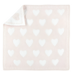 Barefoot Dreams Cozy Chic Dream Receiving Blanket (Pink/White Hearts) - hip-kid