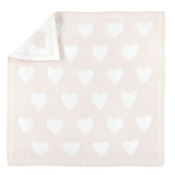 Barefoot Dreams Cozy Chic Dream Receiving Blanket (Pink/White Hearts) - hip-kid