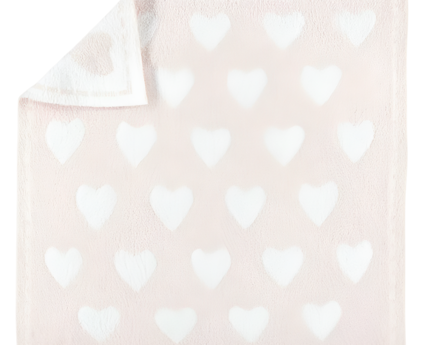 Barefoot Dreams Cozy Chic Dream Receiving Blanket (Pink/White Hearts) - hip-kid