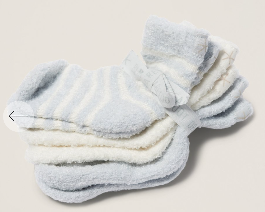 Barefoot Dreams Cozy Chic Lite Infant Sock Set 3 Pack (Blue Pearl) - hip-kid