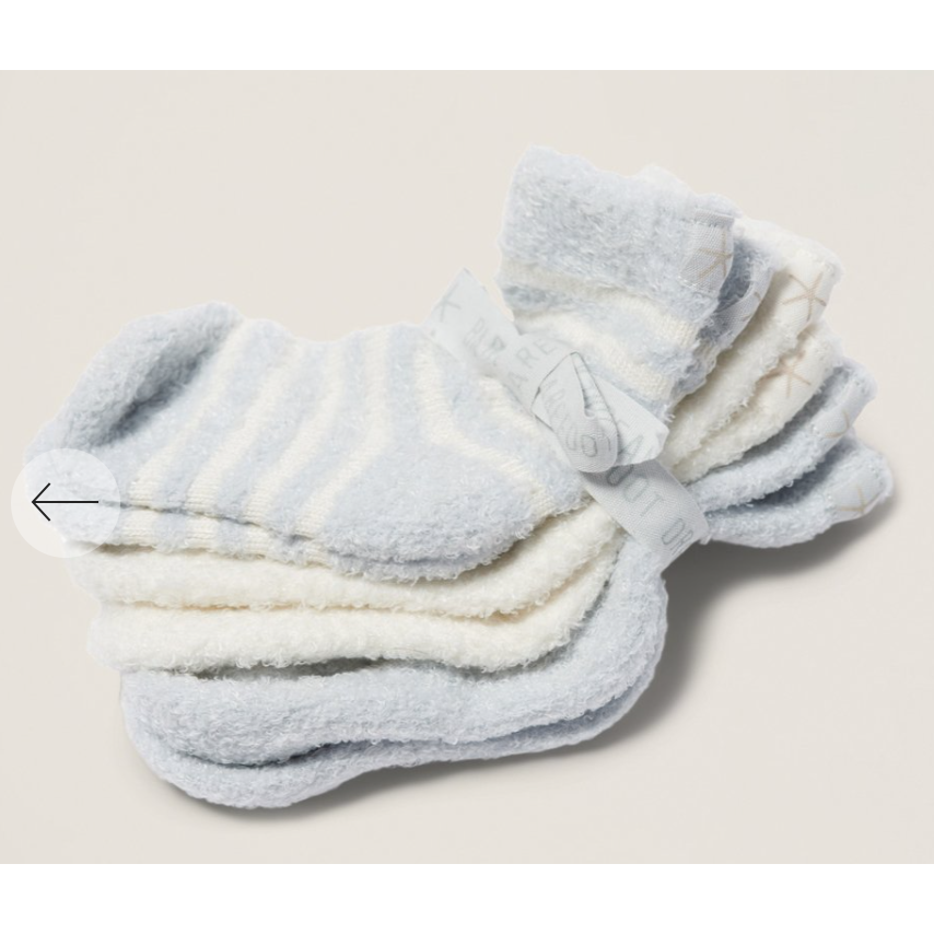 Barefoot Dreams Cozy Chic Lite Infant Sock Set 3 Pack (Blue Pearl) - hip-kid