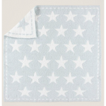 Barefoot Dreams Cozy Chic Dream Receiving Blanket (Aqua Ice/White Stars) - hip-kid