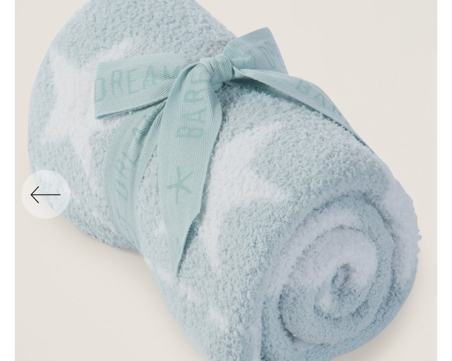 Barefoot Dreams Cozy Chic Dream Receiving Blanket (Aqua Ice/White Stars) - hip-kid