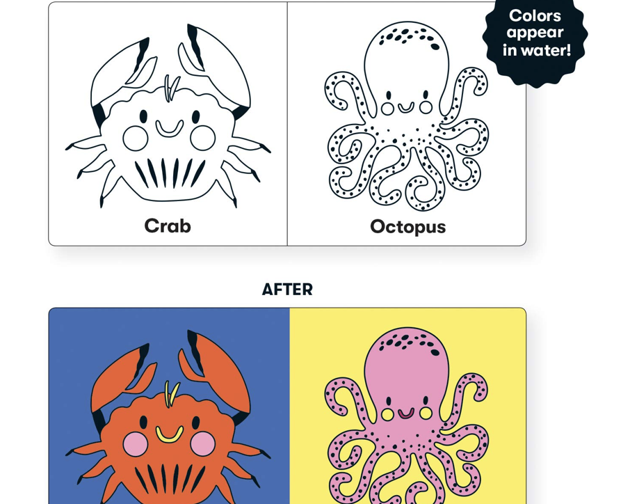 Mudpuppy Color the Ocean Color Magic Bath Book - hip-kid