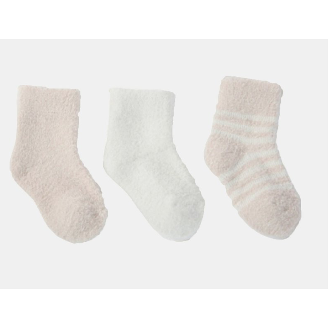 Barefoot Dreams Cozy Chic Lite Infant Sock Set 3 Pack (Pink Pearl) - hip-kid