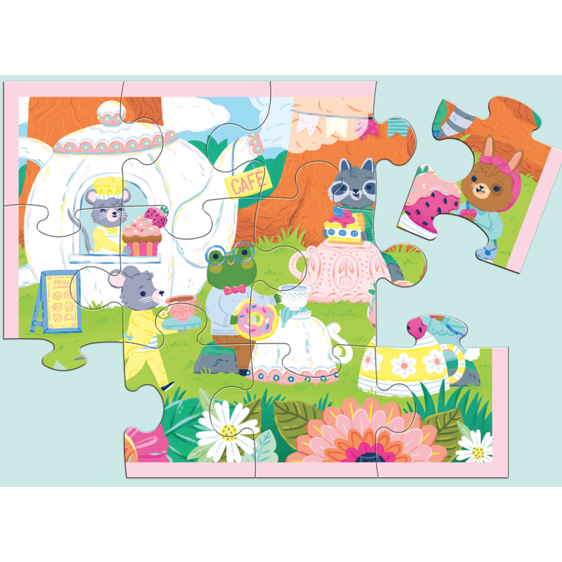 Mudpuppy 12PC Puzzle Pouch - Tea Party - hip-kid