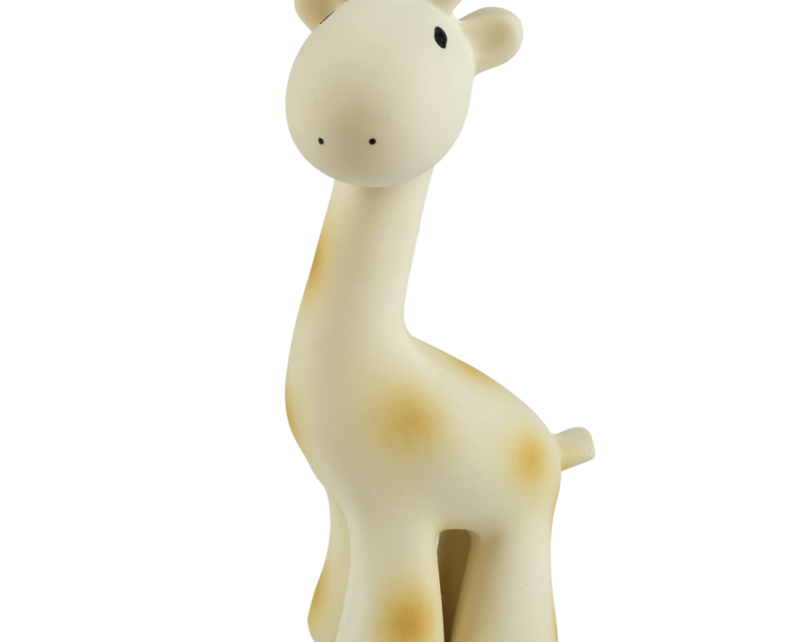 Tikiri Giraffe - Organic Natural Rubber Rattle, Teether & Bath Toy - hip-kid