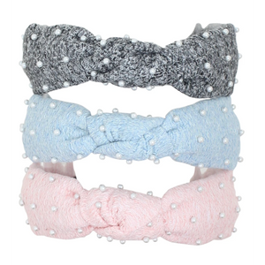 Bows Arts Pearl Tweed Knot Headband - hip-kid