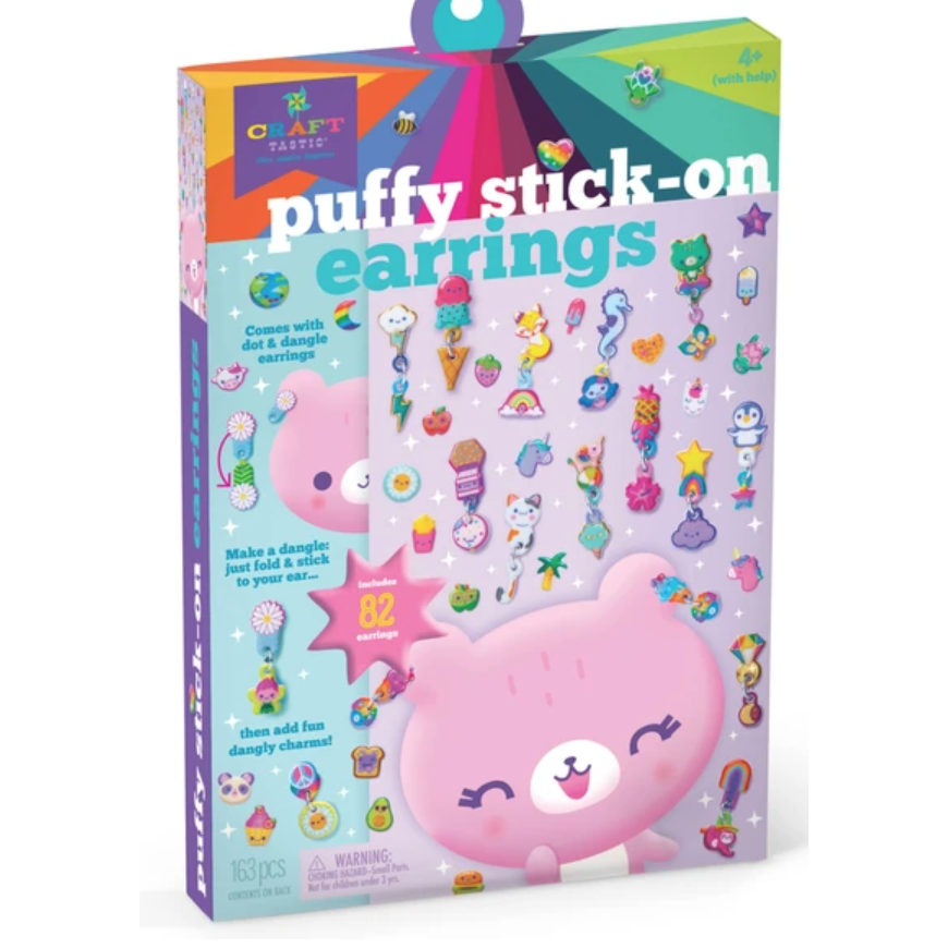 Craft-tastic Puffy Stick-On Earrings - hip-kid